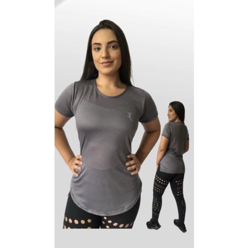 Blusa Academia Feminina Tapa Bumbum Long Line Dry Fit Camiseta Sobre L